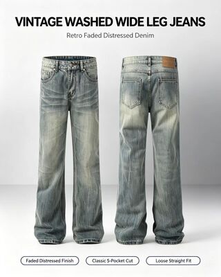 Good price Relaxed fit casual denim trousers crafted from durable cotton blend fabric ensuring comfort and style for casual daily online